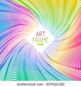 Vector surreal illusion art for design, line art 3d dimensional textured inner space, hallucinogen drug trip theme. Fantastic psychedelic trendy modern op art, optical dimensional illusion.