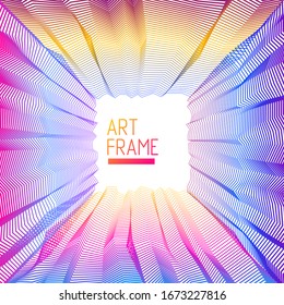 Dibujo de ilusión surrealista vectorial para el diseño, línea art 3d espacio interior texturizado dimensional, alucinógeno tema de viaje de drogas. Fantástico arte moderno de moda psicodélico moderno, ilusión óptica dimensional.