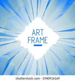 Vector surreal illusion art for design, line art 3d dimensional textured inner space, hallucinogen drug trip theme. Fantastic psychedelic trendy modern op art, optical dimensional illusion.