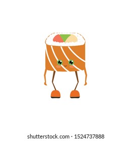 Vector sushi cartoon character illustration. Sushi character illustration vector.