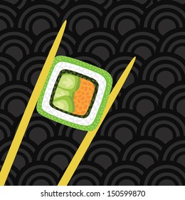 vector sushi and chopsticks background