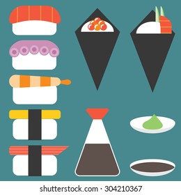 Vector sushi icon set