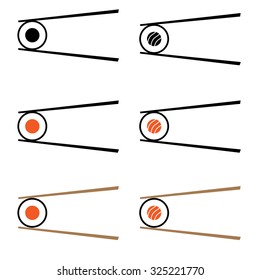 Vector Sushi logo design isolated on white background