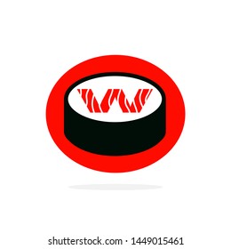 Vector Sushi Logo Letter W. W Sushi Letter Design Vector