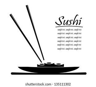 Vector sushi menu design with sample text