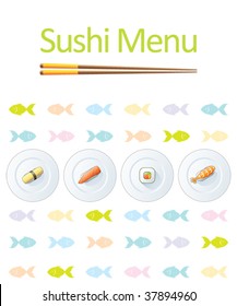 Vector sushi menu template