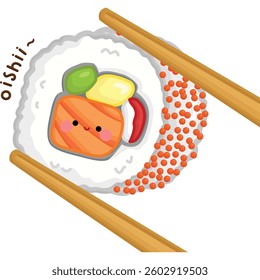 a vector of a sushi roll