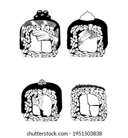 Vector Sushi roll on the white background