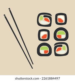 Vector Sushi Set illustration fish