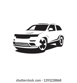 Vector SUV car silhouette style vector for business symbol. Car shop or transport and auto vector symbol. Vector illustration EPS.8 EPS.10