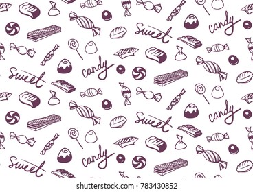 Vector swamless pattern sweet and candy