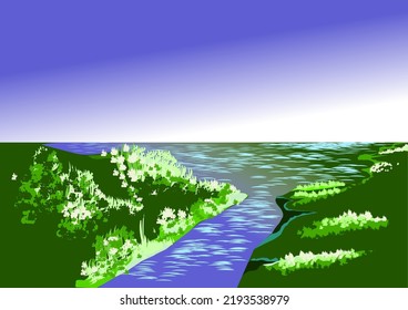 Vector swamps, ideal for illustrations of environments and backgrounds.