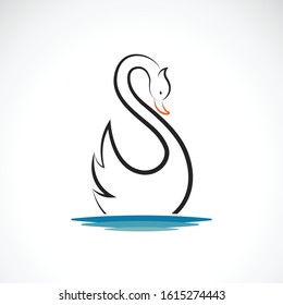 Vector of swan design on white background. Wild Animals. Birds. Swans logo or icon. Easy editable layered vector illustration.
