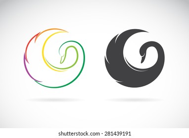 Vector of swan design on a white background. Logo. Bird. Animal. Easy editable layered vector illustration.