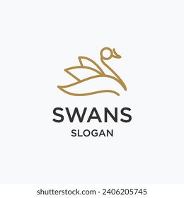Vector swan vector logo and icon design