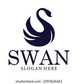 Vector swan logo simple and elegant vector symbol