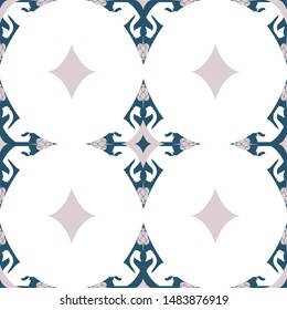 Vector Swan Magical Tiles on White seamless pattern background.