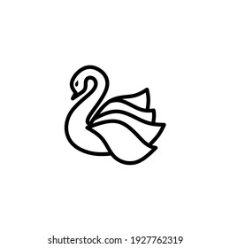 Vector of swan on white background