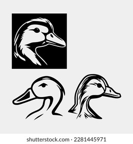 Vector swan silhouette illustration logo design