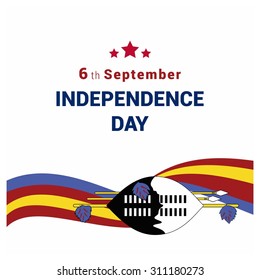 Vector Swaziland Independence Day 6th September Celebration Card. Illustration