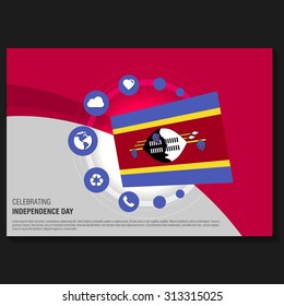 Vector Swaziland Independence Day Flyer template. Creative Brochure Title Page. National Day Leaflet design element. vector illustration