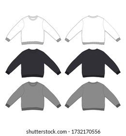 Vector Sweater Black and White Sleeves Streetwear Fashion Illustration Design Commercial Use