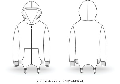 vector sweatshirt illustration as front and back