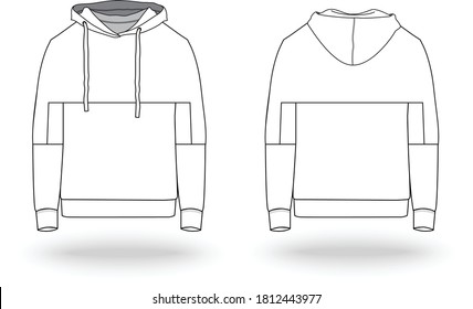 Vektorgrafik von Sweatshirt als Vorder- und Rückseite