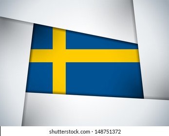 Vector - Sweden Country Flag Geometric Background