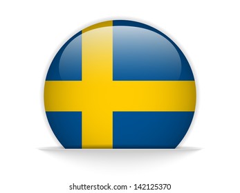 Vector - Sweden Flag Glossy Button
