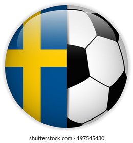 Vector - Sweden Flag with Soccer Ball Background