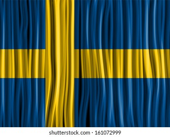 Vector - Sweden Flag Wave Fabric Texture Background