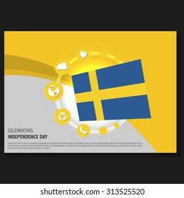 Vector Sweden Independence Day Flyer template. Creative Brochure Title Page. National Day Leaflet design element. vector illustration