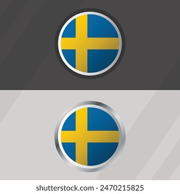 Vektorgrafik Schweden Rundflaggen-Vorlage