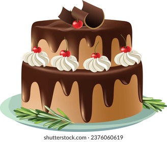 vector sweet baked cakes  and design