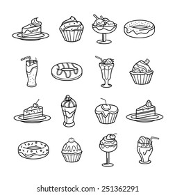 Vector sweet black icon set