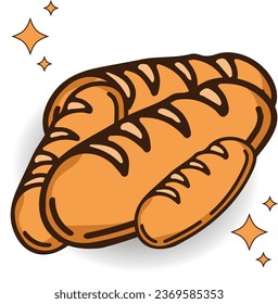 vector sweet bread sweet food, sweet bread, sponge cake, cream cake, for icon, bread illustration