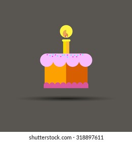 vector sweet cake birthday dessert cream celebration