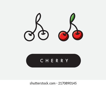 Icono de cerezas dulces vectoriales