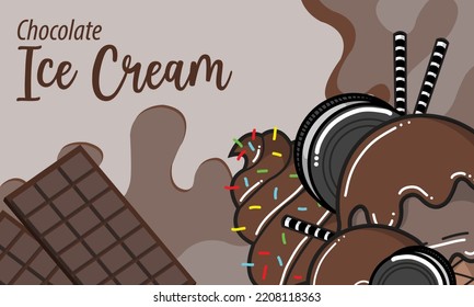 vector sweet chocolate ice cream background