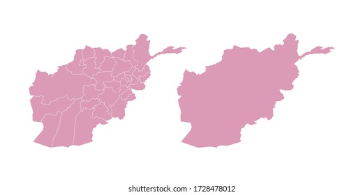 Mapa de color dulce vector de Afganistán