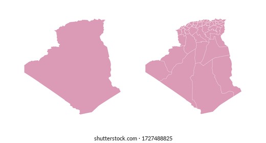 Vector sweet color map of Algeria
