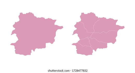 Vector sweet color map of Andorra