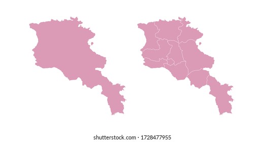 Vector sweet color map of Armenia