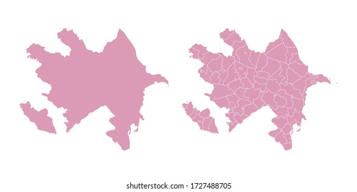 Mapa de color dulce vector de Azerbaiyán