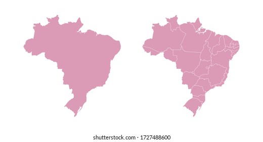 Vector sweet color map of Brazil