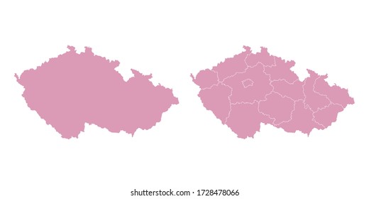 Vector sweet color map of Czech Republic