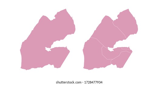 Vector sweet color map of Djibouti
