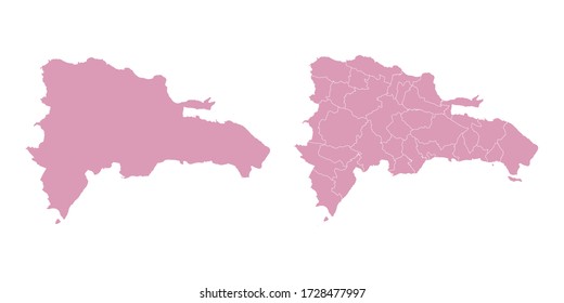 Vector sweet color map of Dominican Republic