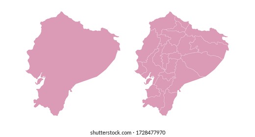 Vector sweet color map of Ecuador